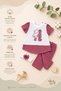 Baby Girl 3-Piece Set Teddy Bear Embroidered Bandana Top and Bottom Set 0 3 6 9 Months - 3