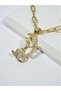 Women's Gold Color Mermaid Necklace with Zircon Stone Modern Stylish Figured Necklace Design - 3