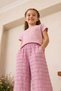 Girl's Embroidery Detailed Wide-Legged Trousers Set, Comfortable Cut, Casual Stylish Combination - 4
