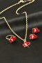 Ilkeshop Heart Enamel (224418) Set Necklace-Yellow - 2