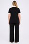 Women's Plus Size Black, Collared, Ornamental Pocket Detail, High Waist, Pocketed Tracksuit Set 65N39501 - 7