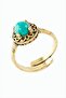ILKESHOP خاتم أصلي من الحجر الطبيعي المستدير (234229) - فيروزي - 2