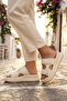 Ecru Velcro Lightweight Soft Sole Women's Slippers 332190 Z