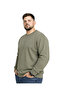 Men's Large Size Khaki Two-Thread Crew Neck Sweatshirt 3Xl-4Xl-5Xl-6Xl-7Xl-8Xl - 2