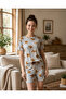 Women's Milan Fabric Short Sleeve Shorts Pajama Set - 3