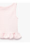 Crew Neck Sleeveless Blouse with Ruffle Detail - 3