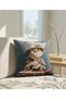 Mrs Cat Jacquard Woven Tapiserie Decorative Kirlent 45*45