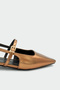 Noir Buckle Detailed Women's Copper Ballerinas - 2