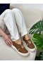Tan Suede (Morly) Laser Cut Women's Sneakers - 2