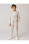 Boy's Beige Linen Look Blazer Jacket T-Shirt Trousers 3-Piece Set
