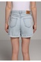 Mom Fit High Waist Straight Women's Bleach Indigo Denim Jean Shorts - 2