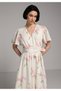 Regular Fit Metraj Printed Women's Pink Short Sleeve Dress - 3