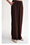 Una Fiaba, Brown Women's Wide-Leg Viscose Pants with Elastic Waist - 4