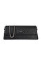 Black Shiny Women's Shoulder Bag - Portfolio Bag with Chain Strap - 4