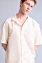 Boxy Fit Apaş Collar Woven Short Sleeve Shirt H3964Ax26Sm