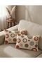 Punch Embroidery Look Geometric Round Patterned Digital Print Bohemian Style 2-Piece 30X50 Throw Pillow Cover - 3