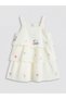 Lcw Baby Ecru Square Collar Embroidered Baby Girl Structured Dress