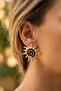 Gold Mineli Güneş Premium Steel Earrings - 3