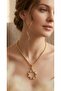Heart Shape Stone Gold Color Plated Chain Quarter Necklace