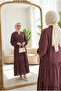 Women's Polka Dot Layered Hijab Dress (Unlined) - 5
