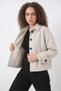 Women's Double-Breasted Cotton Ecru Jacket with Pocket Detail - 6