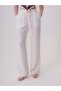 Elastic white linen trousers - 3