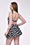 Polka Dot Mini Dress - Black - 6