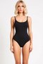 Women's Swimsuit One Piece U Neck Thin Straps Open Back Capless Plain Knitted Fabric Flexible Structure Regular - 4