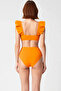 Women's Bikini Set Textured Knitted Ruffle Bralette Without Underwire High Waist Hipster Sleeveless Closed Back - 5