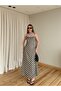 Black Cream Striped Dress with Adjustable Straps - 261028 - 5