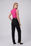 Women's Ribbed Knit Sleeveless Knitwear Athlete Blouse Fuchsia - 4