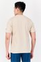Men Sportswear Fit Short Sleeve Outdoor T-Shirt, Beige - 3