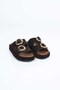 Laceless Buckle Poly Sole Genuine Leather Slippers 341-1445 Women's Slippers - 6