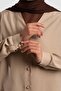 Tencel V-Neck Buttoned Jacket Stone - 3