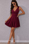 Women's V-Neck Mini Crepe Dress - 2