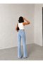 Ice Cream Color Slit-Hem High Waist Lycra Spanish-Style Pants - 4