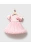 Violet Glittery Satin Balloon Sleeve Tutu Special Occasion Girl's Dress - 6