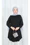Stone Detailed Sleeve Tunic Black Hnt7518 - 2