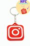 سلسلة مفاتيح NFC مطبوعة ثلاثية الأبعاد بشعار Instagram - باللون الأحمر