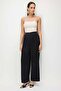 Elastic Waist Pleated Wide Leg Trousers - 2