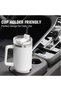 40oz Insulated Stainless Steel Tumbler with Handle Straw Lid Travel Coffee Cup White - 6