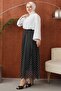 Molly Nelly Women's Printed Chiffon Polka Dot Lined Long Skirt - 5
