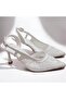 Open Back Lace Embroidery Detail Heeled Shoes