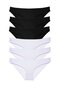 Glb-Stl41414 6 Pieces Eco Set Lycra Women's Slip Panties Black White