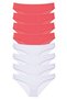 Glb-Stl41414 8 Pieces Eco Set Lycra Women's Slip Panties Fuchsia White