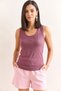 Women's Purple Colorful Camisole U-Neck Sleeveless Undershirt Blouse - 5