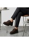 (Birkan) Genuine Leather Inside and Outside Daily Comfortable Men's Shoes Brown - 5