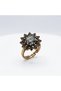 Bronze Vintage Women's Ring Authentic Copper Jewelry Mystic Topaz Stone Oval Cut Sunflower Adjustable - 2