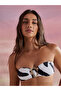 White Zebra Print Metal Trim Bandeau Top and Bikini Set - 2