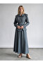 Women's Modal Fabric Skirt and Belt 2-Piece Set - Smoked